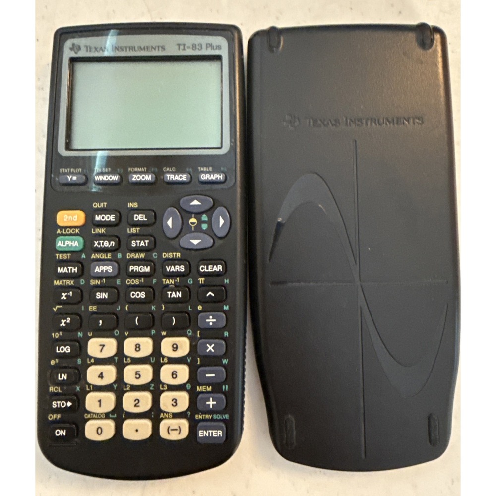 Texas Instruments TI-83 Plus Graphing Calculator w/ Cover- Tested Works!